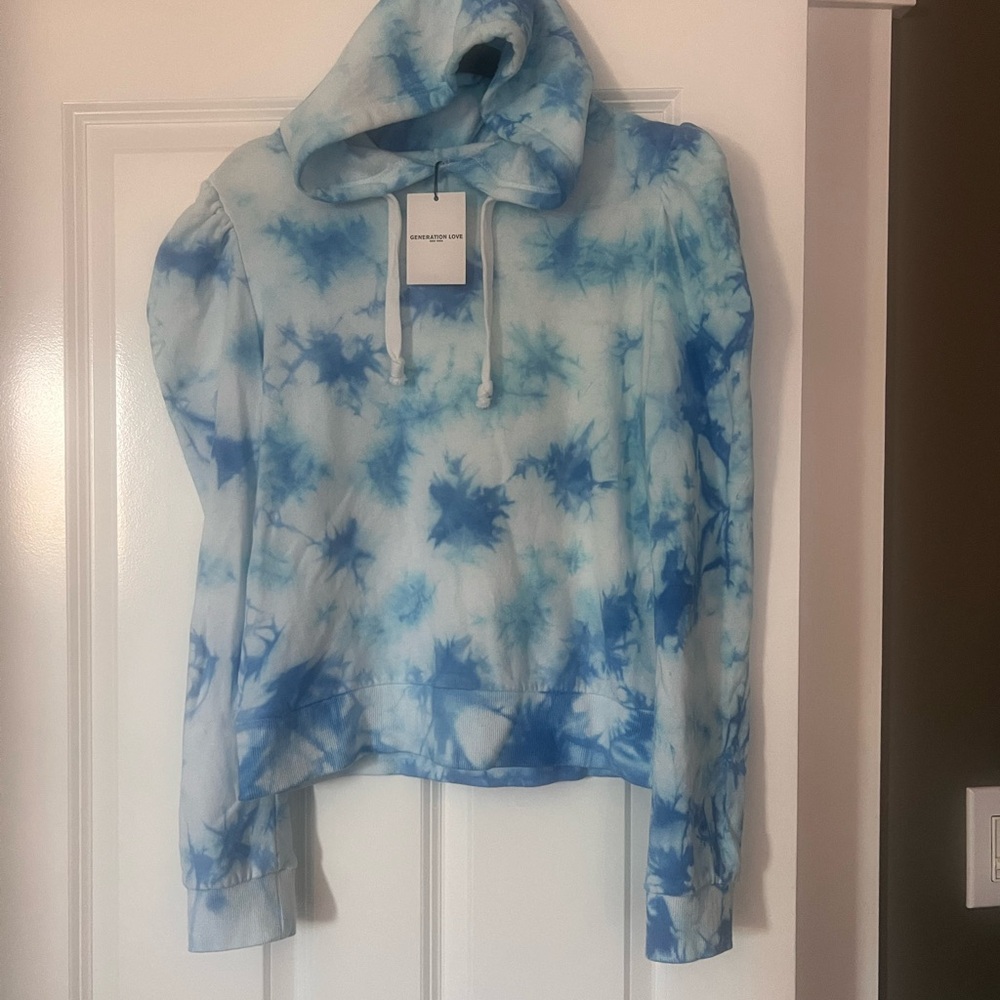 Generation Love Sky Blue Tie-Dye Hoodie new with tags